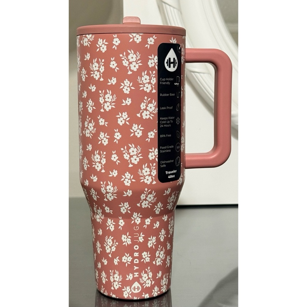 HydroJug 40oz Traveler, MAUVE MEADOW
